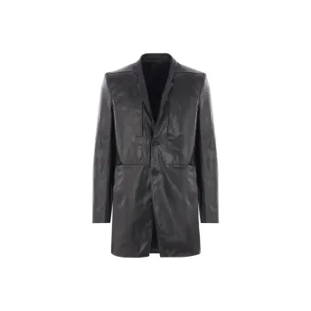RICK OWENS/RO Leather Jacket Men's Black