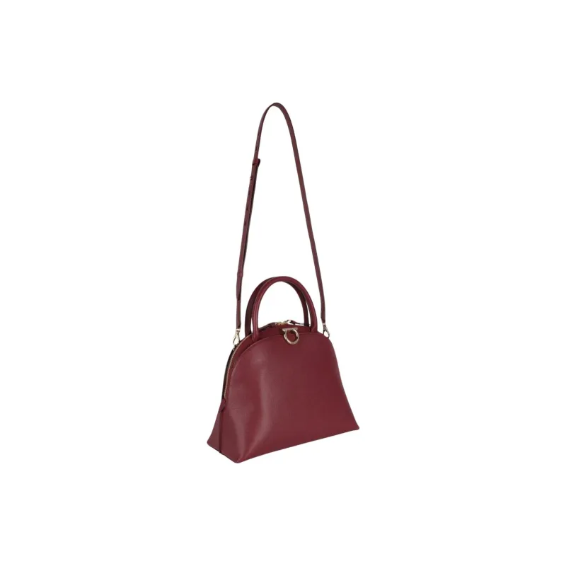 Ferragamo Gancini Medium Top Handle Burgundy-2