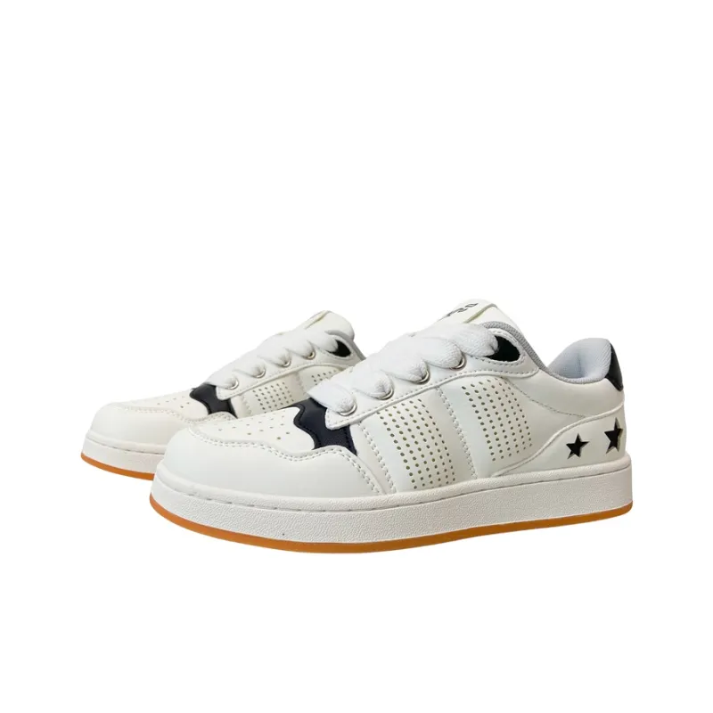 MQGAll Slip Resistant, Abrasion Resistant, Breathable Low Top Skateboard Shoes Unisex White Black-2