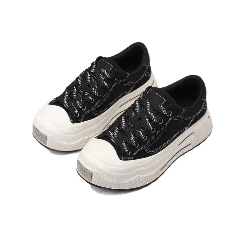 POPULAR ROUSE PR Low Top Skateboard Shoes Men's Black-3