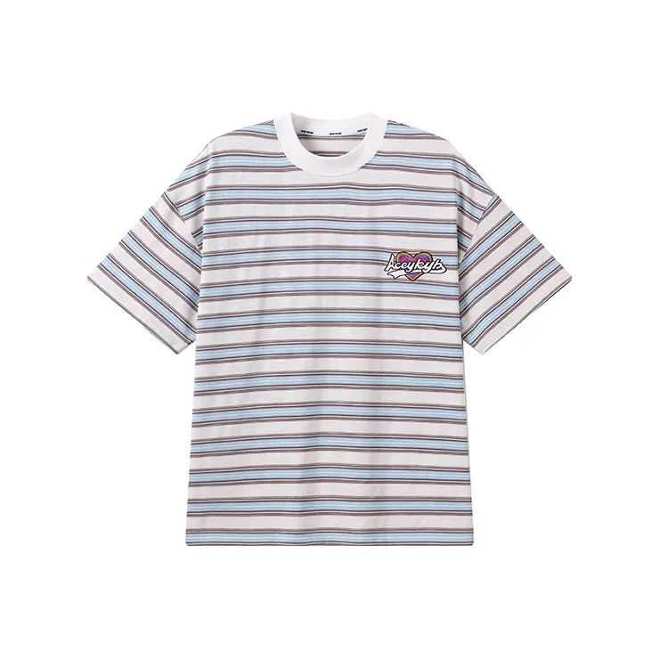 YK&YB T Shirts Unisex Blue Stripes Pattern-0