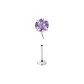 [Single]4mm Purple Diamond Stud Earrings (Medical Titanium Alloy)