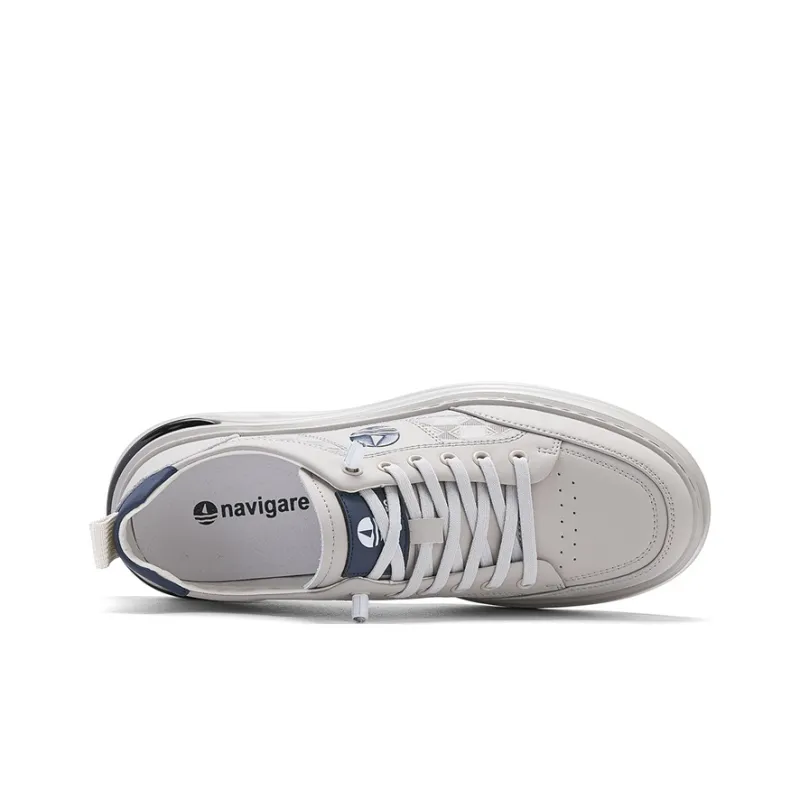 NAVIGARE Height Increasing Low Top Skateboard Shoes Men's Gray-4
