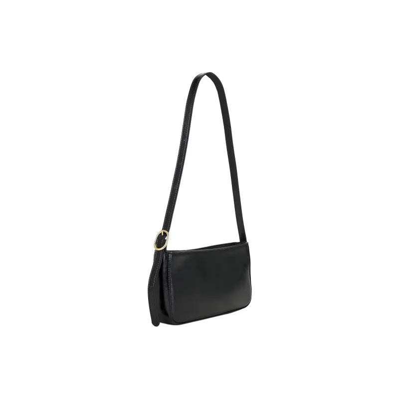 VERAFIED Smooth Leather Crossbody Bag, Shoulder Bag Women's Black-1