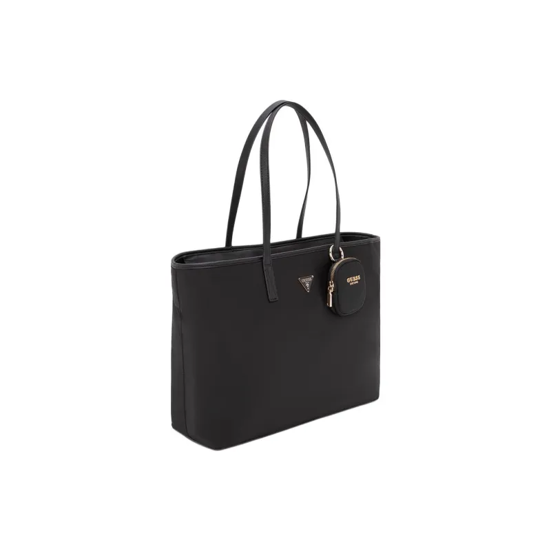 GUESS Fabric+Artificial Leather Tote Bag, Shopping Bag, Shoulder Bag Medium Size Women's Black-2