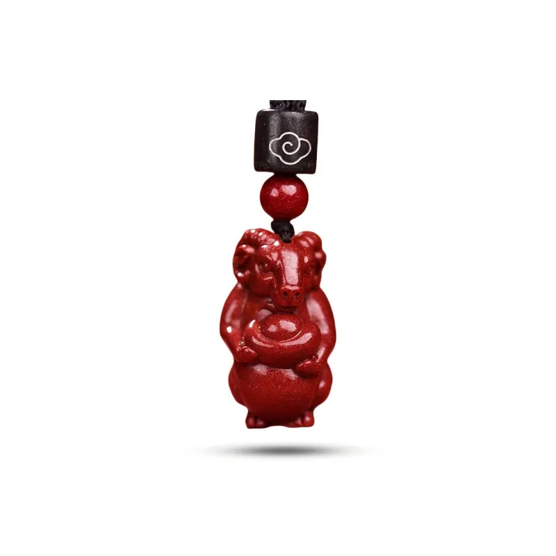 Dora Skewers Cinnabar Jade Pendants Unisex-20