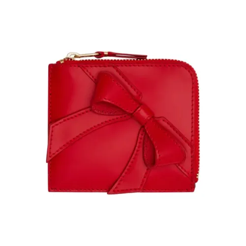 CDG Cow Leather Wallet Tubas Unisex Red