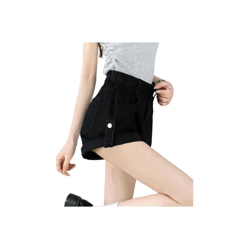 FASTFISH Denim Shorts Women's Black-0