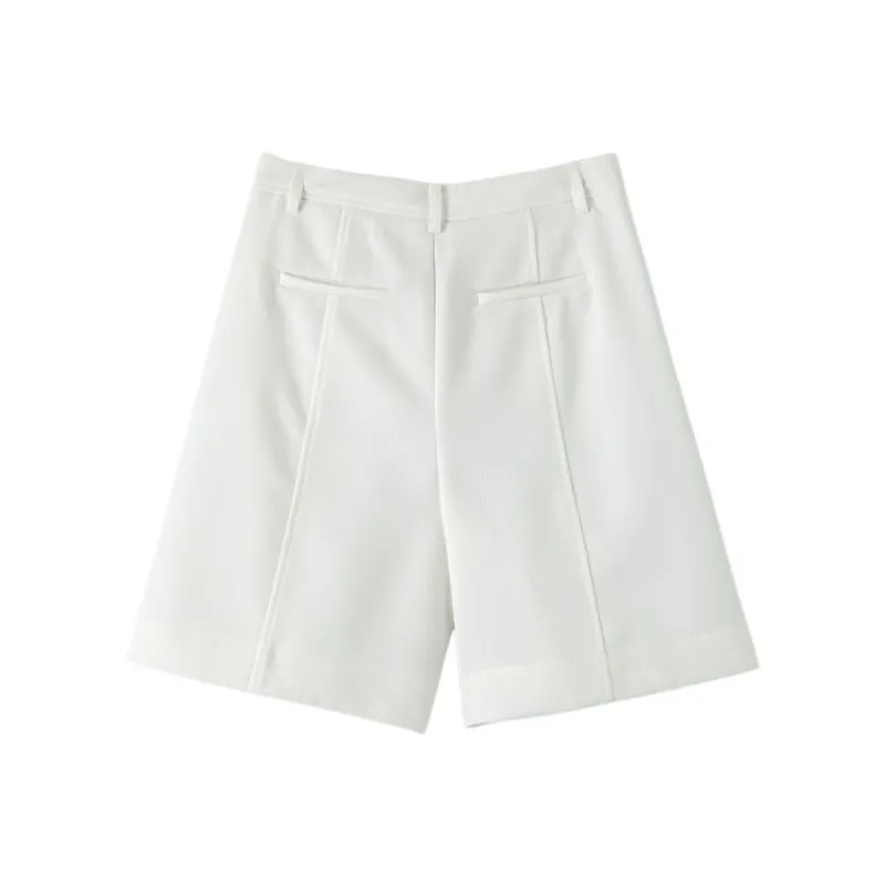 Late White Casual Shorts Women's-1