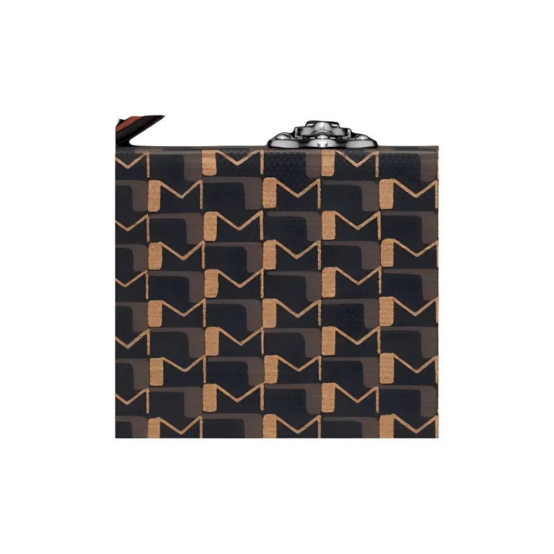 Moynat Canvas Hard Case Clutch Handbag Unisex Charcoal Black Brown-3