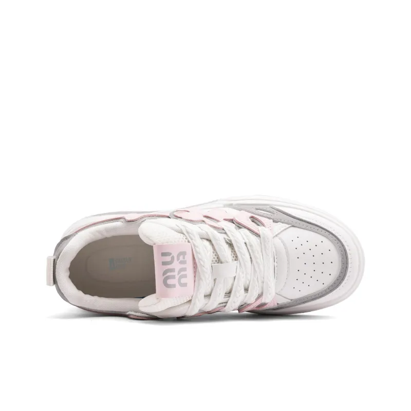CHARLIE GOLF Anti Slip Wear Resistant Low Top Skateboard Shoes Women's Beige Pink-4