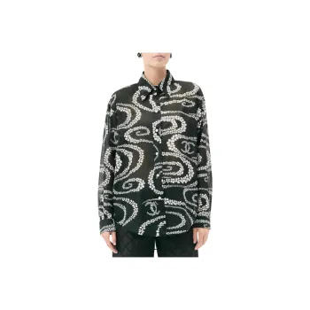 CHANEL Shirt Women's Barry Black Yarn