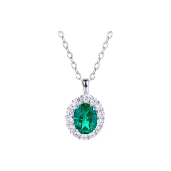 KOYOOME Cultured Emerald S925 Sterling Silver Necklaces Unisex