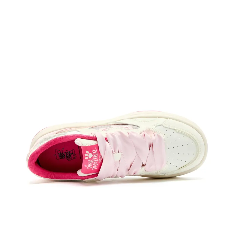 QIAODAN Coverage Slip Resistant Lightweight Low Top Skateboard Shoes Women's Ivory White Frost Pink-3
