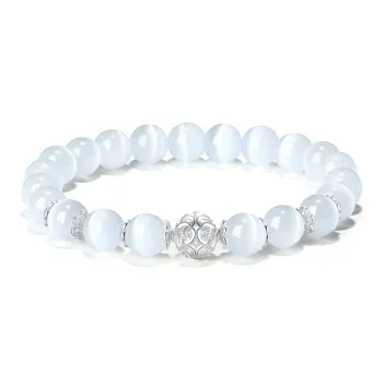 PUTUOSHANWENCHUANG Glass Cat Eye Jade Bracelets Unisex