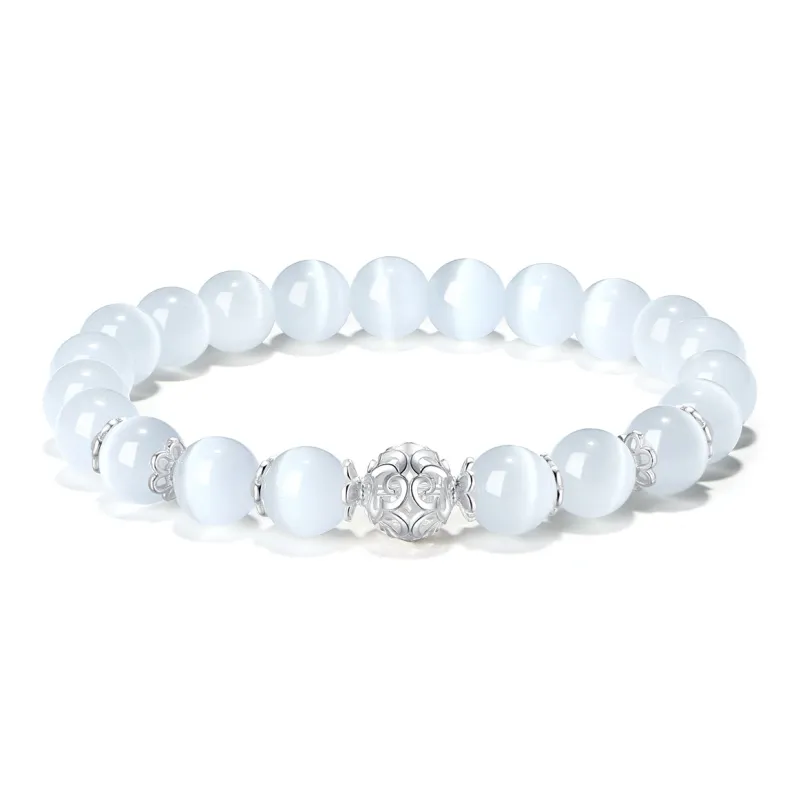 PUTUOSHANWENCHUANG Glass Cat Eye Jade Bracelets Unisex-0