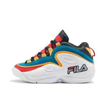 FILA Grant Hill 3 Anti Slip Wear Resistant Mid Top Vintage Basketball Shoes Men's White Blue