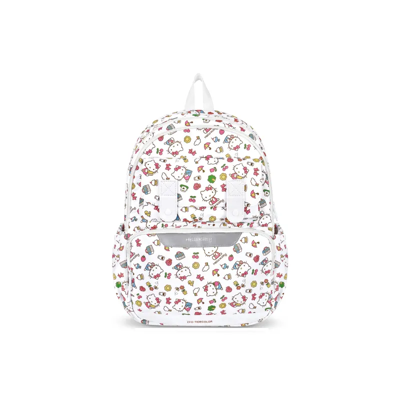 Zgo Sanrio Collaboration Hello Kitty Polyester Attractive Backpack Tubas Women's White Color Printing-4