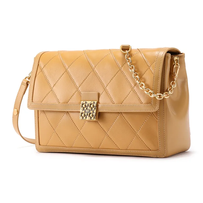 Montagut Sheepskin Shoulder Bag Women's Ice Coffee-11
