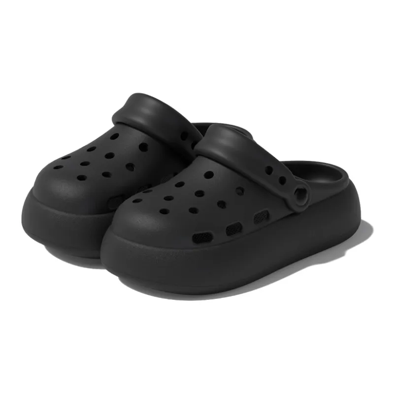 LATE TIME Women's Summer Eva Platform Height Increasing Closed Toe Slippers-7