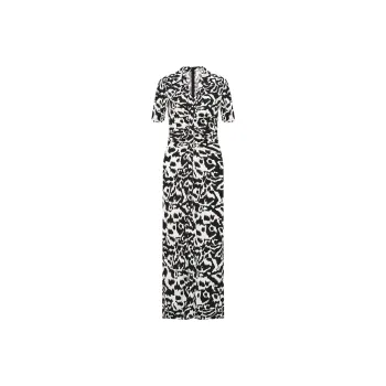Diane Von Furstenberg SS25 Short Sleeved Dress Women's Black White