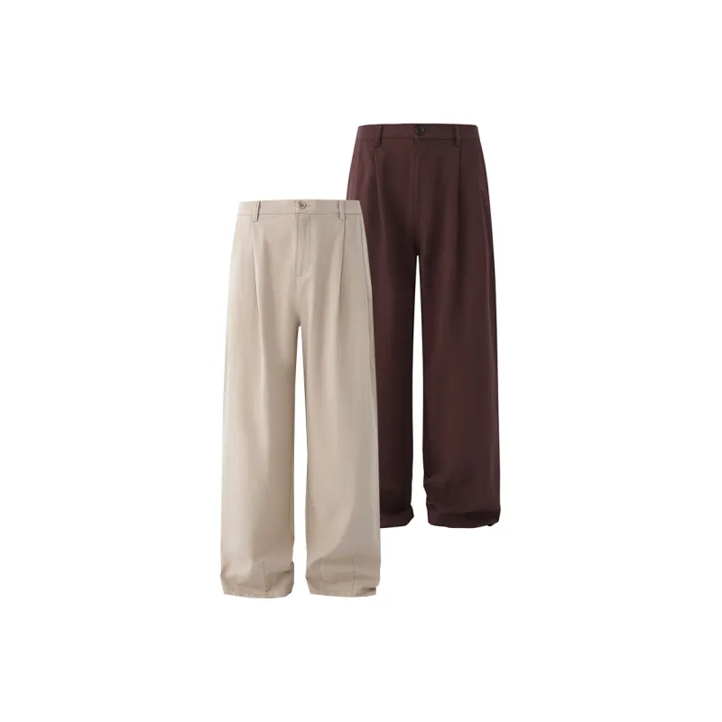 MRCYC Summer Casual Pants Unisex Khaki/Burgundy-1