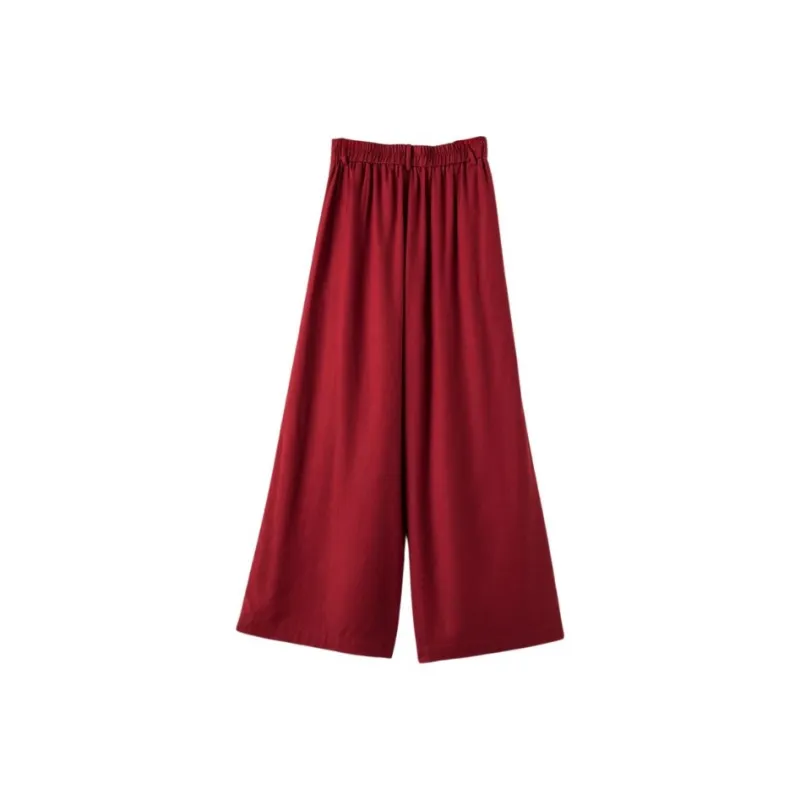 Late White Casual Pants Women's Dark Red-1
