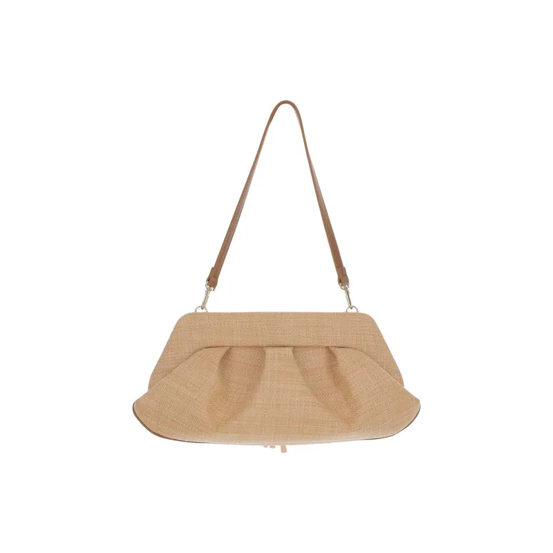 THEMOIRE Polyurethane One Shoulder Clutch Women's Light Umber-1