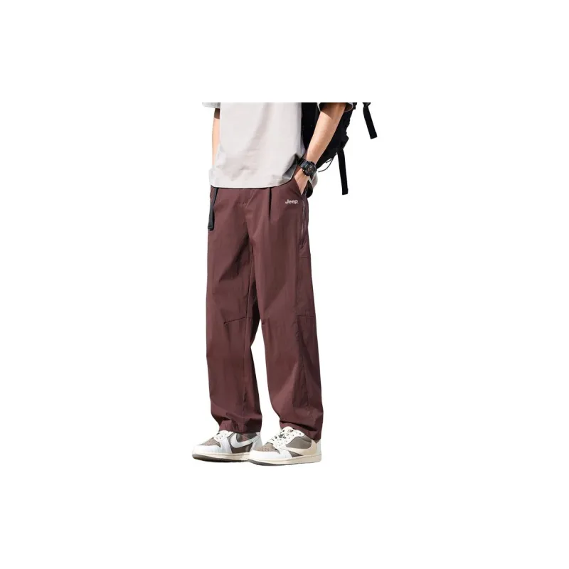 Jeep Casual Pants Unisex Burgundy-0