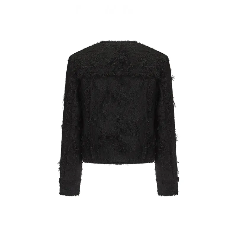GIMING Cropped Coats Women's Black-1