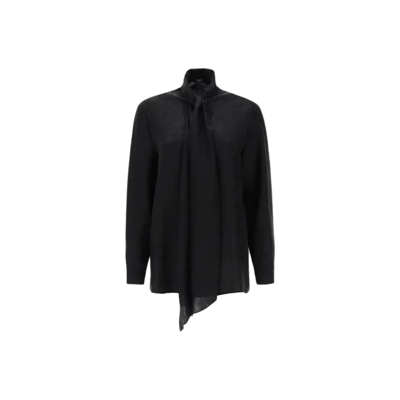 VERSACE Barocco-Jacquard Pussy-Bow Blouse-0