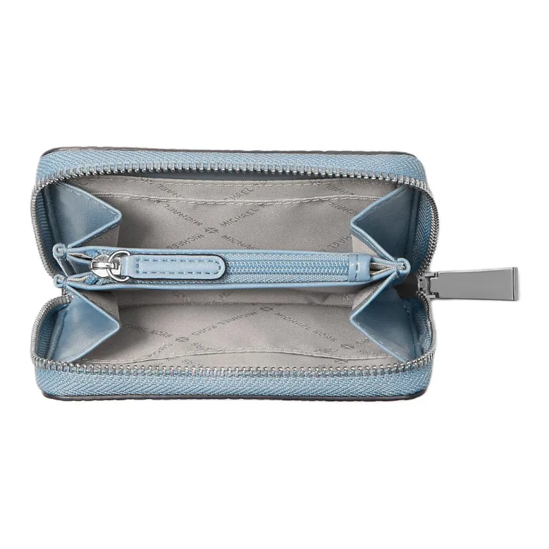 MICHAEL KORS Jet Set Leather Wallet Trumpets Women's Blue-2