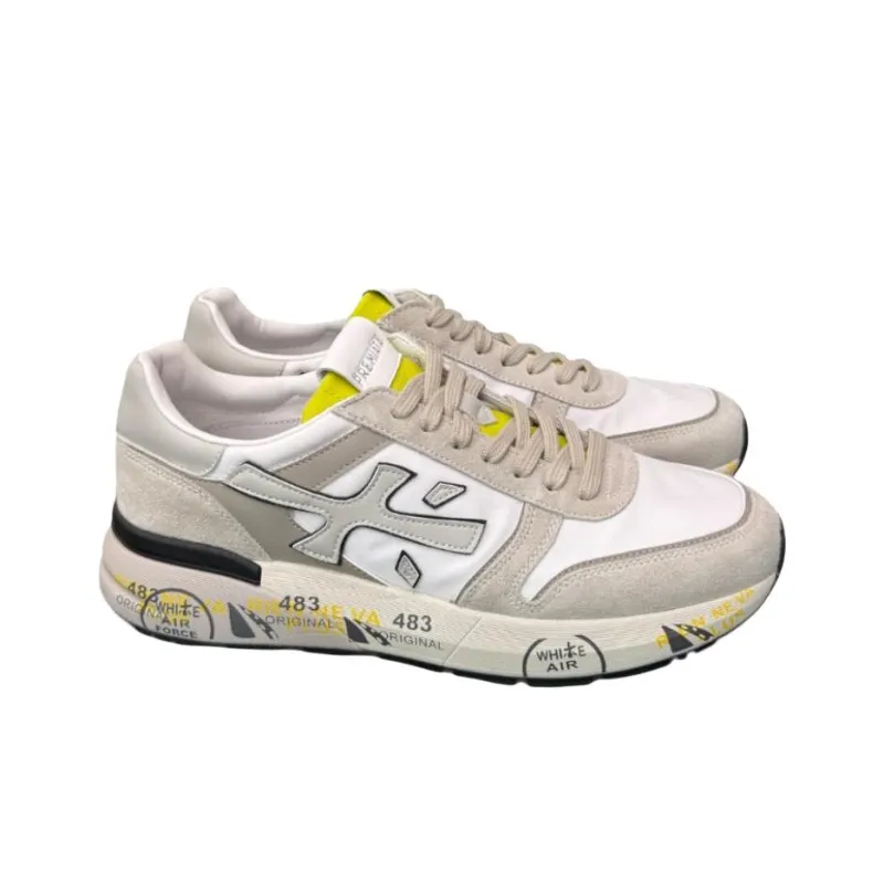 PREMIATA Abrasion Resistant Low Top Casual Shoes Men's Gray White-2