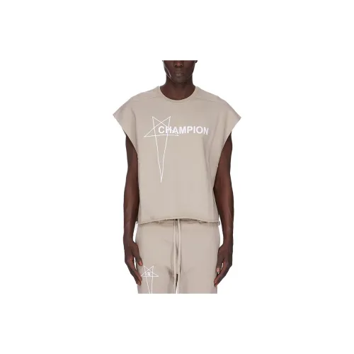 RICK OWENS Champion Co branded Edition Tank Tops Men Pearl Gray