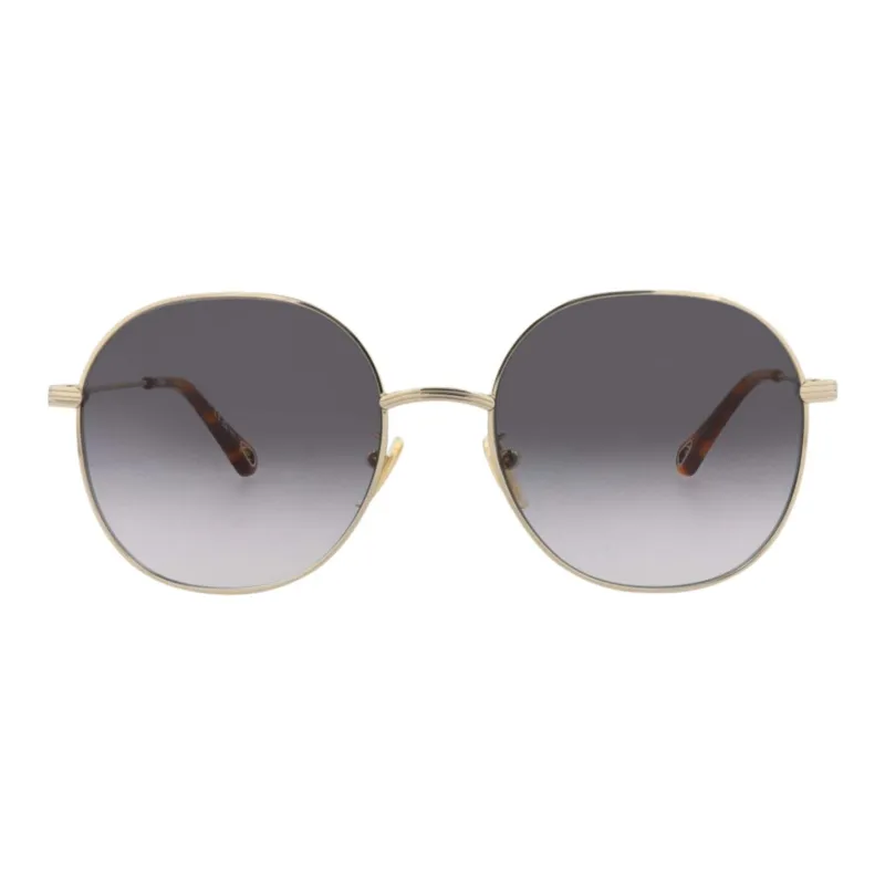 Chloe Round Frame Metal Sunglasses-1
