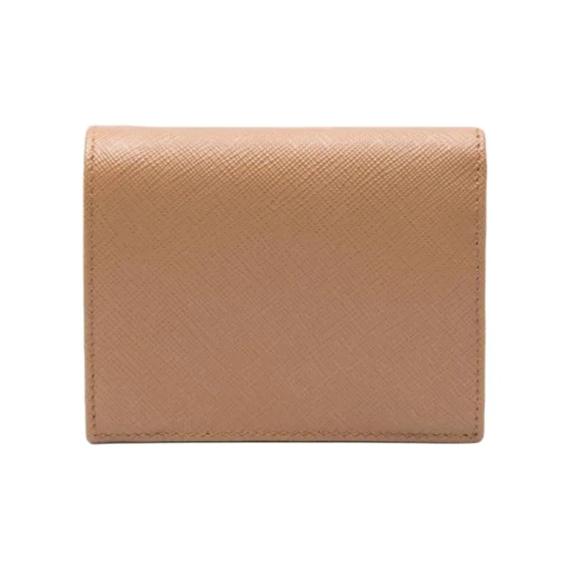 PRADA Calfskin Wallet Women's Brown-1