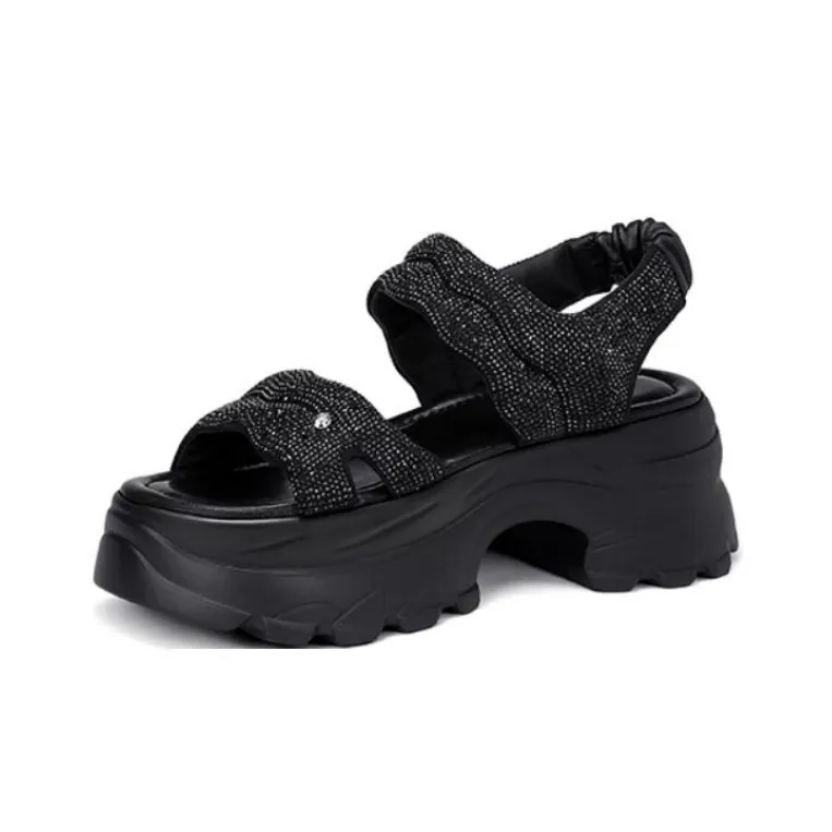 JESSICA SOPHIA One Strap Sandals 6cm Women's Silver-5