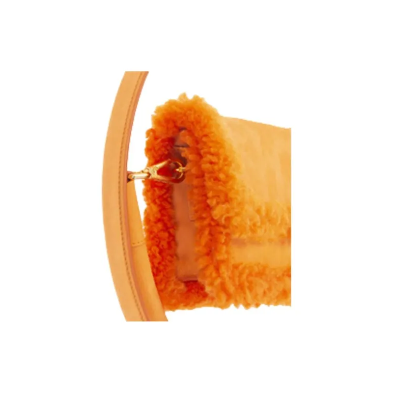 Jacquemus Wool One Shoulder Handbags Women's Orange-4