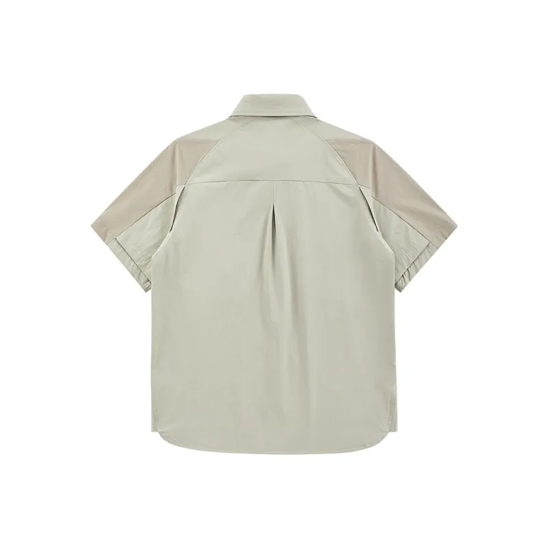 VIP Deconstructed Designed Color Block Patchwork Zippers Multi Pocket Short Sleeved Shirt Unisex-7