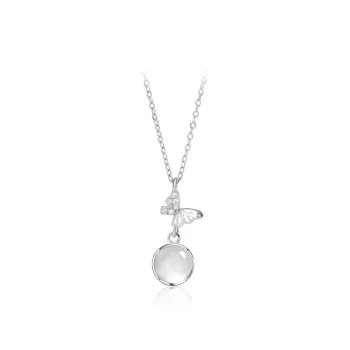 NRO Natural Chalcedony Adjustable Necklace Women's