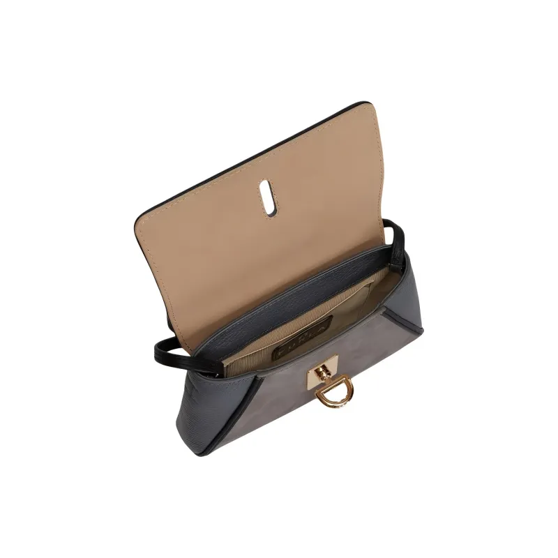Furla Grained Leather Suede Shoulder Bag Crossbody Bag Mini Women's Earth Tone Taupe-2