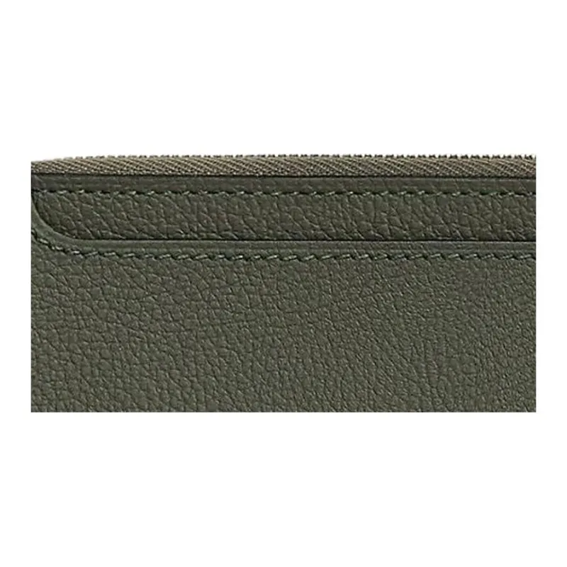 HERMES Evercolor Calfskin Cell Phone Pouch Small Size Women's C6 Vert De Gris Gray Green-3