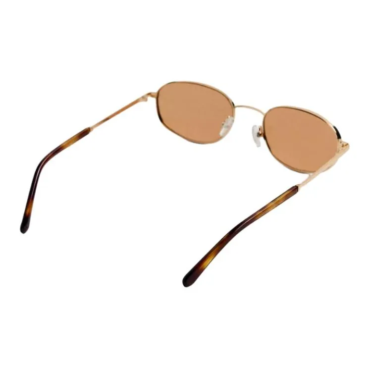 ZARA Stainless Steel Metal Acetate Polycarbonate Copper Oval Sunglasses Men's Gold-3