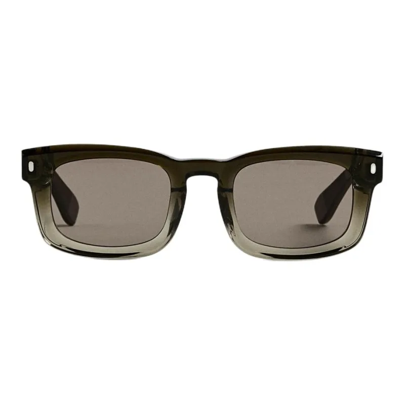ZARA Acetate Cellulose Acetate, Acetic Acid, Cellulose Square Sunglasses Men's Green-1