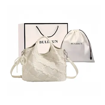 Bullrun Microfiber Synthetic Leather One Shoulder Handbag Women's Ecru