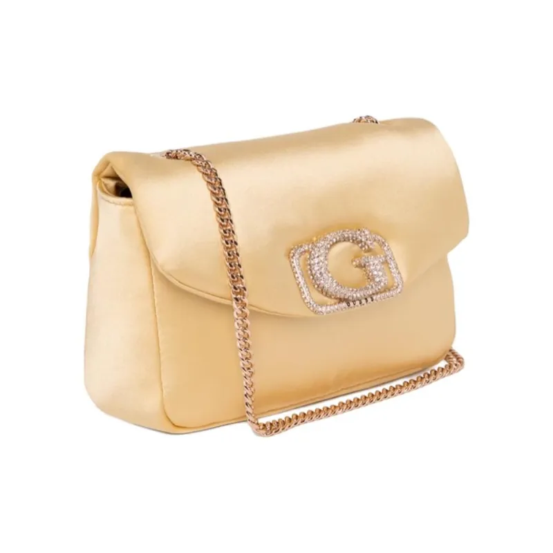 GUESS Fabric Shoulder Bag Medium Size Women's Gold-1