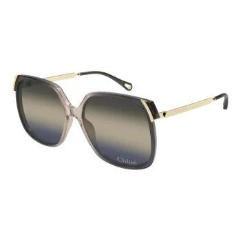 Chloe Recycled Acetate Rectangular Sunglasses Women's Gray