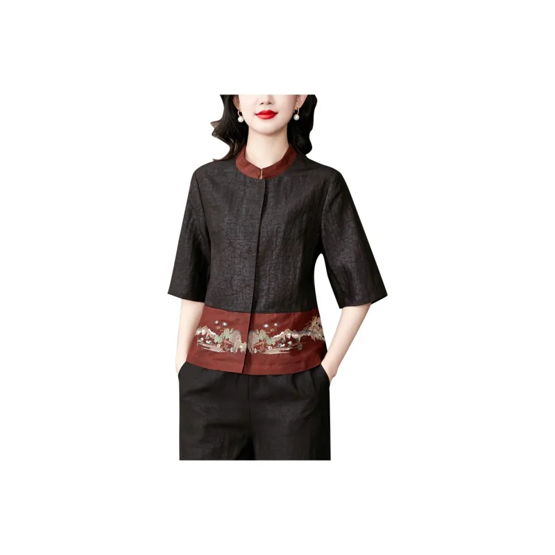 Yi Mengyuan Shirts Women's Black-0