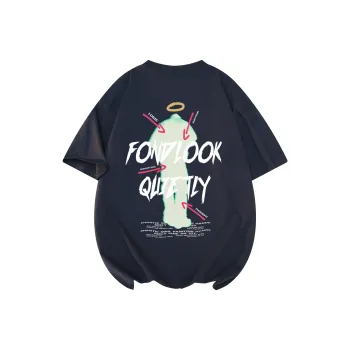 FONDLOOK T Shirts Unisex Navy Blue