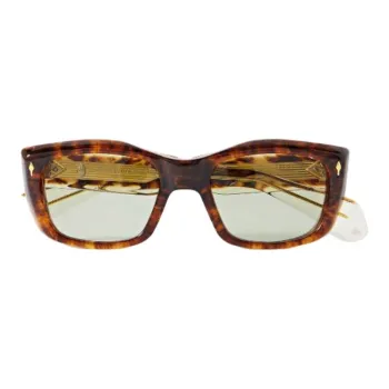 JACQUES MARIE MAGE Cellulose Acetate Square Sunglasses Unisex Brown